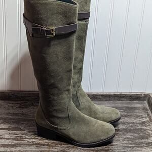 Audrey Brooke Women's Abadore Sage Leather Tall Heeled Boots Size 6M